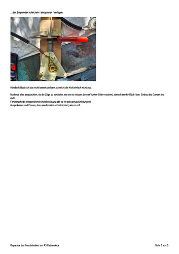 Reparatur des Fensterhebers am A3 Cabrio_Seite5